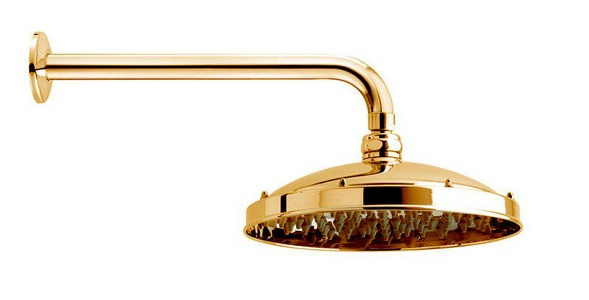 Душ верхний, стационарный, лейка d 20см, настенный монтаж, (кронштейн 28,5см, розетка в компл.), (цв.золото), RETRO ANTIKAL d 230 Bossini ZZ Bossini Универсал H18700J 021