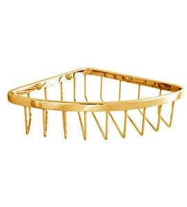 Полочка-решётка 19х19хh10см, угловая настенная (цв.золото), крепл.в компл.,  ZZ Andrea Andrea CO9916 ORO