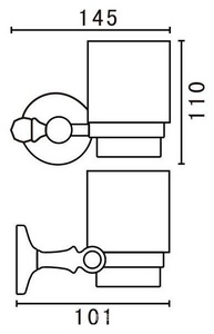 Стакан настенный (цв. бронза / керамика),  ZZ Art & Max Antic Cristal AM-2668SJ-Br