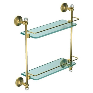 Полочка двойная (цв. золото / стекло прозрачное),  ZZ Art & Max Antic Cristal AM-2682BSJ-Do