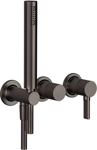 Смеситель для ванны/душа, встраив. в стену, на 2 потребит, лейка,шланг,кронштейн в компл, БЕЗ встр.части арт.54139 239, (цв.Black XL), ZZ Gessi Inciso Shower 58345 299