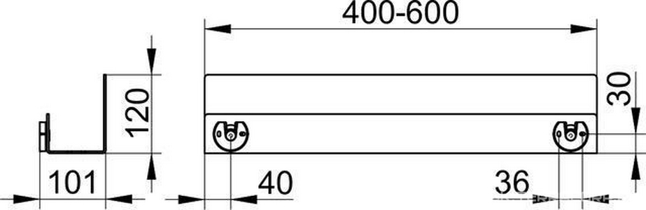 Полочка для душа 600х120х90мм, (цв.белый), Keuco ZZ Keuco Универсал 24953 510100(А=600)