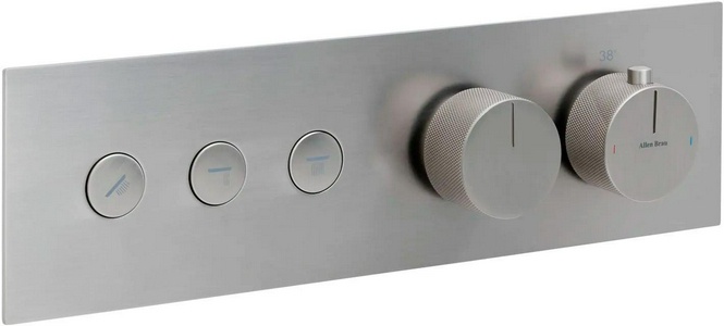 Смеситель для душа/ванны, встраиваемый в стену, с переключателем на 3 выхода, (цв. браш.никель),  ZZ Allen Brau Liberty 5.33003-BN