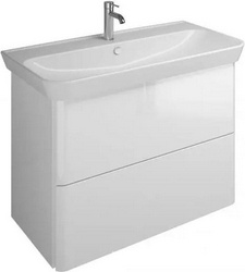 База подвесная с керамическим умывальником с 1 отв под смес. 1000х492х721 мм.2 выдв ящика, сифон в компл. F2833 цвет белый глянц. Iveo ZZ