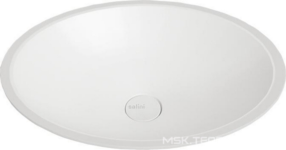 Раковина встраиваемая в столешн.снизу, овальная, 550х400хh135мм, без отв.д/смес, без перелива, (литой камень S-Stone матовая,цв.белый),  11 ZZ Salini Marea 1802211M