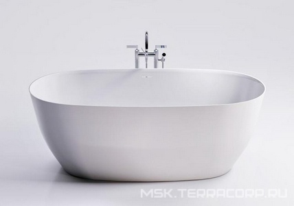 Ванна отдельностоящая 1700x750xh630мм, интегрированный перелив, без донного клапана, литой мрамор цв.белый глянец.,  Астра-Форм Атрия Ванна АТРИЯ 1700x750, отдельност, интегр. перел, бел.глянец