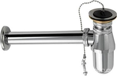 Сифон для раковины d - 32 мм, на раковину, с отводом, металлический, латунь хромированная, ZZ Brimix Brimix 8723