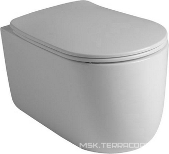 Унитаз подвесной 55х35см, безободковый, БЕЗ сиденья, крепёж арт.WB9N в компл., (цв.белый матовый),  ZZ Kerasan Nolita 531430