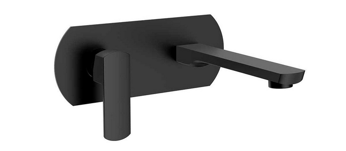 Смеситель для раковины, встраиваемый в стену, внутрен. часть в компл., (цв.черный матовый),  ZZ Vincea Next VBFW-1N1MB