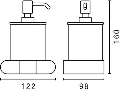 Дозатор настенный, (цв.хром / стекло мат.),  ZZ Art & Max Platino AM-E-3998AL