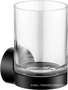 Стакан настенный, (цв.черный матовый, хрусталь прозрачный),  ZZ Keuco Reva 12850 379000