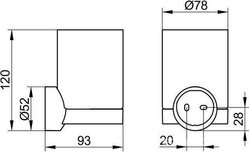 Стакан настенный, (цв.черный матовый, хрусталь прозрачный),  ZZ Keuco Reva 12850 379000