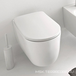 Унитаз подвесной 55х35см, безободковый, смыв Tornado, БЕЗ сиденья, крепёж арт.WB9N в компл., (цв.белый матовый),  ZZ Kerasan Nolita 531530