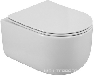 Унитаз подвесной, безободковый, смыв Tornado, 490x360x380мм, сиденье с микролифтом, крепеж в компл., Soft-Tor ZZ