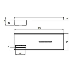 Мыльница прямоугольная 230х80мм, для установки на душевую стойку, Bossini ZZ Bossini Универсал V00116.030