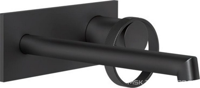 Смеситель для раковины, встраив. в стену, излив 184-214мм, (внешняя часть, БЕЗ встаив.части арт.63397 239), (цв.Black XL),  ZZ Gessi Anello 63389 299