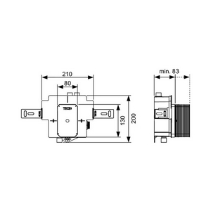 Клапан смыва для писсуара, трансофрматор, крепёж, (БЕЗ панели смыва TECEfilo...), TECEbox U 2 ZZ Tece TECEprofil 9370040