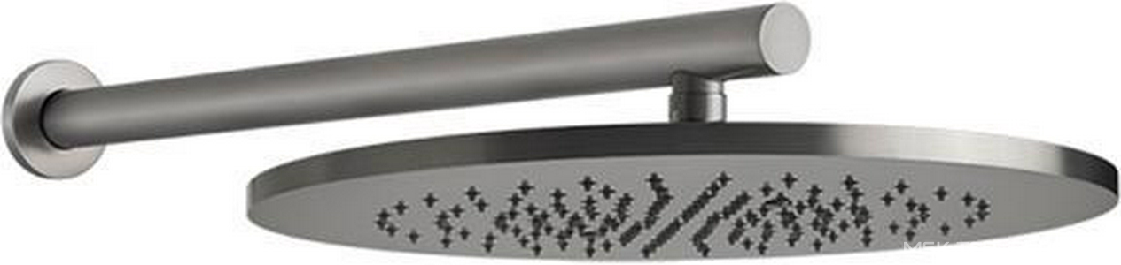 Душ верхний, стационарный, круглый, 350мм, со стеновым кронштейном, G 1/2, антикальц., (цв.Steel Brushed), Gessi ZZ Gessi Универсал 54148 239