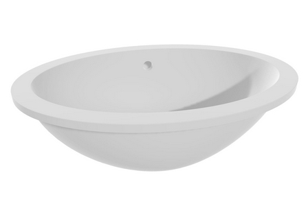 Раковина встраиваемая в столешн.снизу, овальная, 565х394хh182мм, без отв.д/смес, с переливом, (литой камень S-Sense матовая,цв.белый),  12 ZZ Salini Marea 1101109M