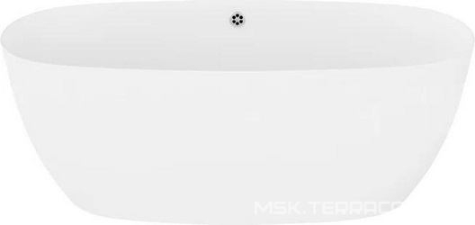 Ванна отдельностоящая 1700x750xh630мм, без слива-перелива, литой мрамор цв.белый глянец., Атрия ZZ