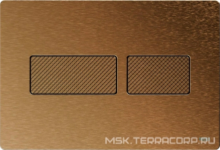 Панель смыва с двумя клавишами, для застенного модуля д/унитаза, (металл, цв.бронза, с текстурой ромбы),  ZZ Tece TECEsolid 9240435