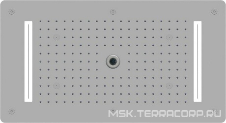 Душ верхний, 700х380мм, встр.в потолок, многофункц., 4 режима, подсветка, пульт ДУ, БЕЗ смесителя с переключат. режимов, (латунь, нерж.сталь), RGW ZZ