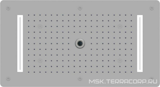 Душ верхний, 700х380мм, встр.в потолок, многофункц., 4 режима, подсветка, пульт ДУ, БЕЗ смесителя с переключат. режимов, (латунь, нерж.сталь), RGW ZZ RGW Универсал 21140272-01