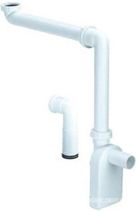 Сифон компактный для установки с мебельной раковиной, выпуск в стену d32мм, (пластик цв.белый), Laufen ZZ Laufen Универсал 8.9424.0.000.000.1