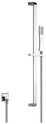 Душевая стойка с ручным душем, шлангом и шланговым подсоединением (выводом воды из стены), (цв. хром), Mimi ZZ