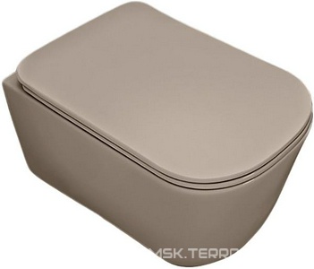 Унитаз подвесной 54х35см, безободковый, БЕЗ сиденья, крепёж арт.WB9N в компл., (цв.Nocciola),  ZZ Kerasan Tribeca 511481