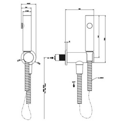 Гигиенический душ округлый (комплект: лейка, шланг 125см, кронштейн с подводом воды), (цв.Warm Bronze Br. PVD), Gessi ZZ