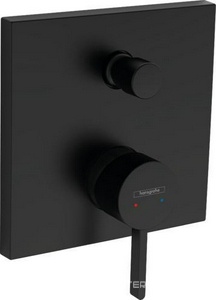 Смеситель для душа с переключателем, встраиваемый в стену, внешняя часть (БЕЗ внутр. части – Ibox арт. 01800180), (цв.матовый черный),  ZZ Hansgrohe Finoris 76415670