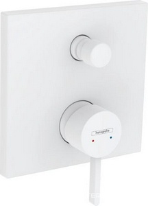 Смеситель для душа с переключателем, встраиваемый в стену, внешняя часть (БЕЗ внутр. части – Ibox арт. 01800180), (цв.матовый белый),  ZZ Hansgrohe Finoris 76415700