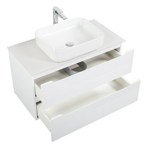 Столешница из керамогранита 1016x468мм, с отверстиями для смесителя и сифона, (цв.Bianco Opaco), BelBagno ZZ BelBagno Универсал KEP-100-BO