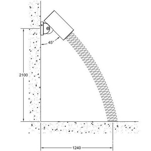 Душ верхний, стационарный, 79мм, кронштейн с регулируемым углом наклона, G 1/2, антикальц., (цв.Steel Brushed),  ZZ Gessi Flessa 57203 239