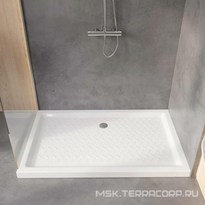 Поддон для душа, низкий, прямоугольный, 100х80хh6см, керамический, без сифона арт.18241106-01, цв.белый ZZ RGW Универсал 19170380-01