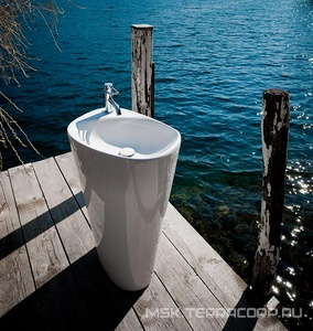 Раковина напольная, свободностоящая 52,5х40хh90см, с 1 отв. д/смес., без перелива, (пробка слива сифон, подводка, крепл. в компл.),  ZZ Laufen Palomba 8.1180.3.000.104.1