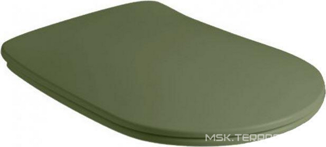 Сиденье для унитаза, с микролифтом, Slim, (пластик цв.Verde MATT, петли цв.хром),  ZZ Kerasan Nolita 539111