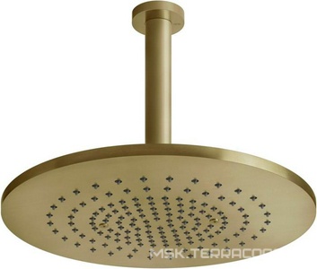 Душ верхний, стационарный, круглый, 355мм, с потолочным кронштейном, G 1/2, антикальц., (цв.Brass Brushed PVD), Gessi ZZ Gessi Gessi 316 54152 727