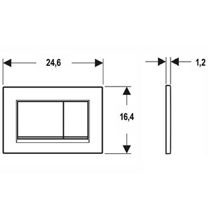 Клавиша двойного смыва, (панель и клавиши цв.черный), Sigma30 ZZ Geberit Sigma 30 115.883.16.1