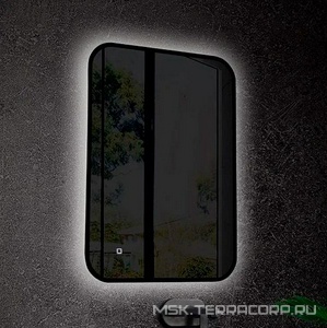 Зеркало 550х800мм, реверсивное, с подсветкой, сенсорный выкл., кромка цв.черный глянец,  ZZ Art & Max Siena S AM-SieS-550-800-DS-F