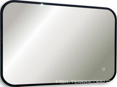 Зеркало 550х800мм, реверсивное, с подсветкой, сенсорный выкл., кромка цв.черный глянец,  ZZ Art & Max Siena S AM-SieS-550-800-DS-F