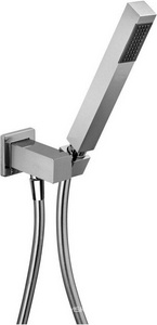 Душевой гарнитур, квадр., кронштейн совмещ.со шланговым соед., лейка д/д ручн., шланг д/д, (цв.хром),  ZZ Paini Grazia 21CR440