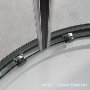 Душевой уголок 1000х1000хh2000мм, 1/4 круга, 2 сдвижные дверцы с 2-мя неподв. сегм. (стекло прозрачное 8 мм, фурнит. цв.оружейная сталь), Relax ZZ Cezares relax RELAX-304-R-2-100-C-GM