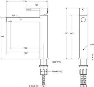 Смеситель для раковины, Высокий, без д/к, (цв.хром), Relax ZZ Cezares relax RELAX-LC2-01-W0