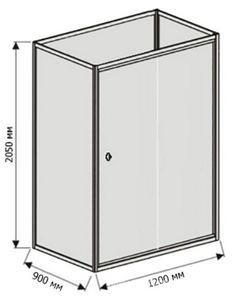 Душевой уголок "П"-образный, 90х120х90, профиль хром, стекло прозрачное/сатин ZZ RGW Andaman 
13130792-91