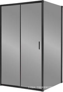 Душевой уголок 1200х800хh1950мм, прямоуг., правый/левый, (стекло прозрачное 5мм, фурн.цв.черный матовый),  ZZ BelBagno Uno-195 UNO-195-AH-1-120/80-C-NERO