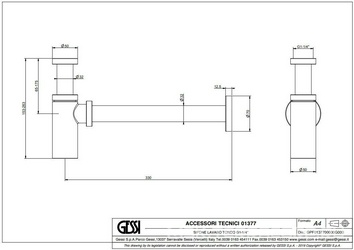 Сифон для раковины округлый, 1 1/4, (цв. Finox Brushed Nickel), Gessi ZZ