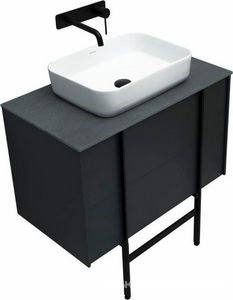 Тумба под раковину, с двумя выкатными ящиками, 800х462хh500мм, без раковины, столешницы, опор, (цв.антрацит матовый),  ZZ Allen Brau Reality 1.32005.AM