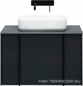 Тумба под раковину, с двумя выкатными ящиками, 800х462хh500мм, без раковины, столешницы, опор, (цв.антрацит матовый),  ZZ Allen Brau Reality 1.32005.AM
